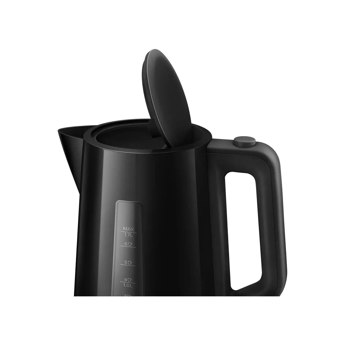 Philips Kettle HD9318/20 2200W 1.7l Orbit plastic kettle, spring lid, pilot light, black / HD9318/20