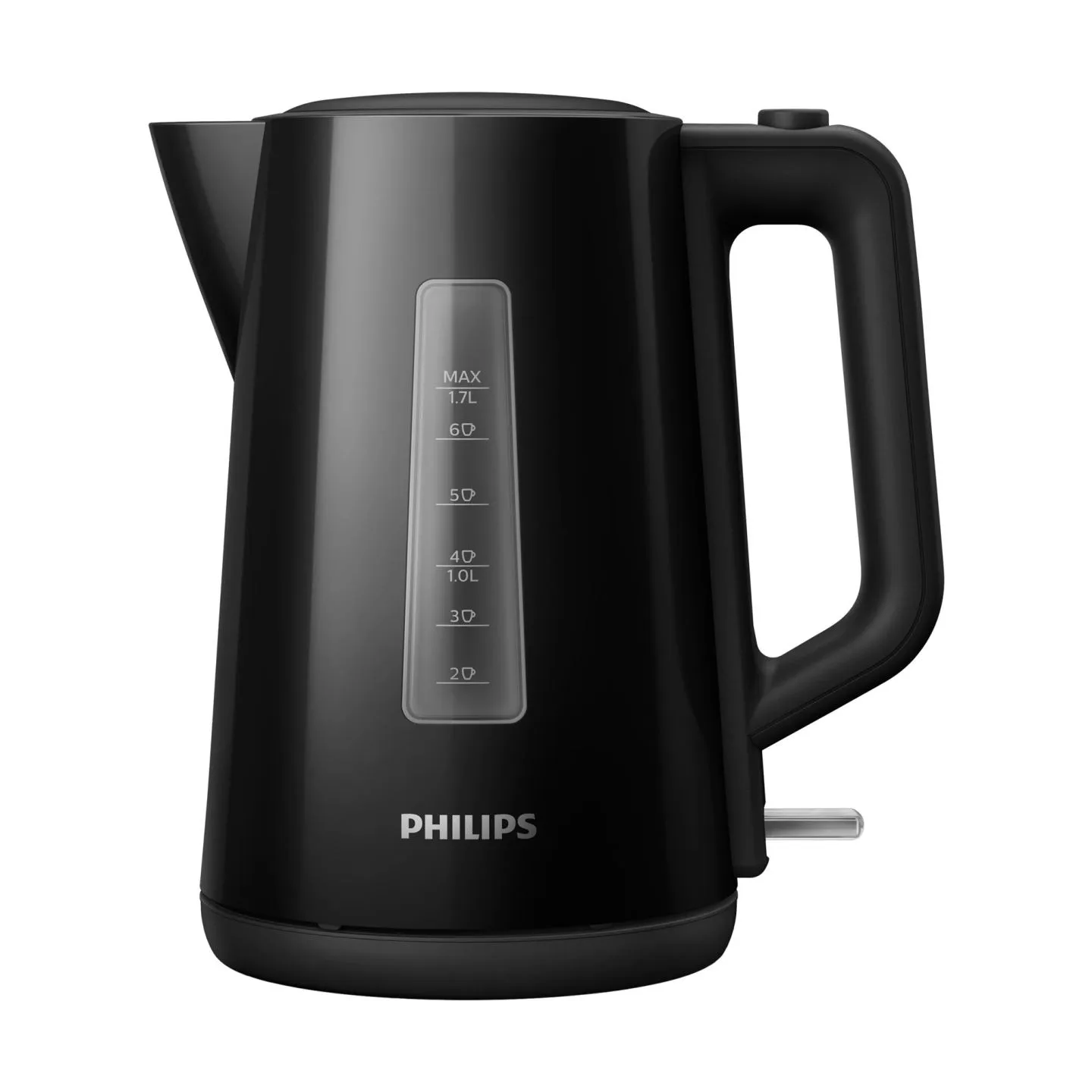 Philips Kettle HD9318/20 2200W 1.7l Orbit plastic kettle, spring lid, pilot light, black / HD9318/20