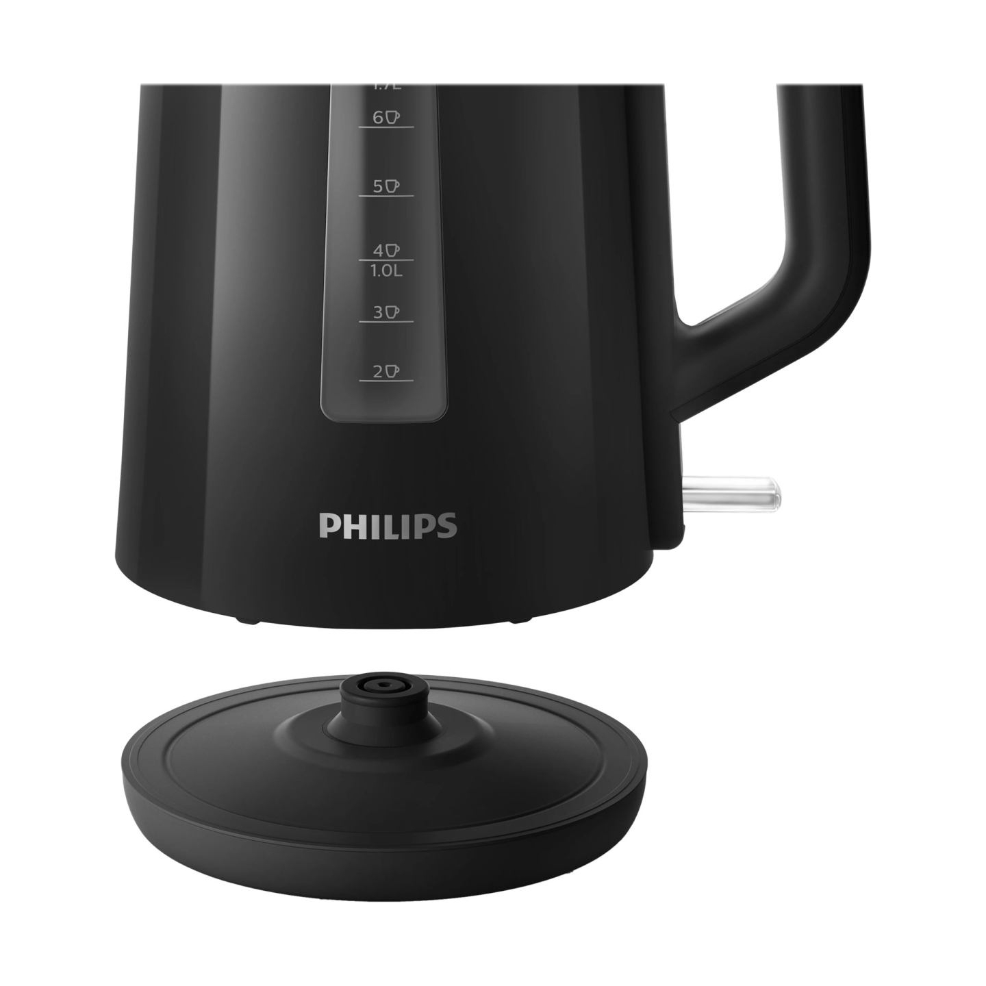 Philips Kettle HD9318/20 2200W 1.7l Orbit plastic kettle, spring lid, pilot light, black / HD9318/20
