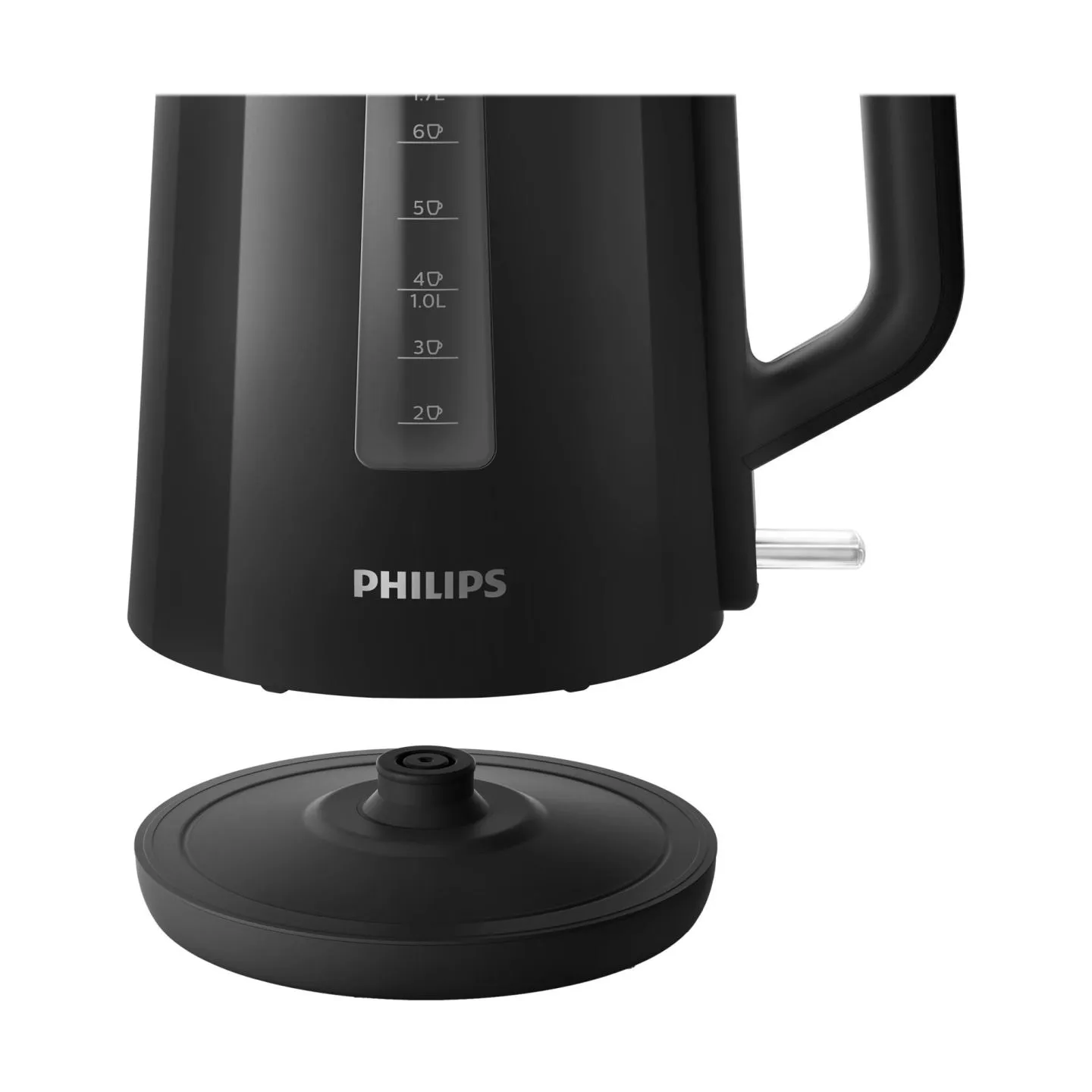 Philips Kettle HD9318/20 2200W 1.7l Orbit plastic kettle, spring lid, pilot light, black / HD9318/20