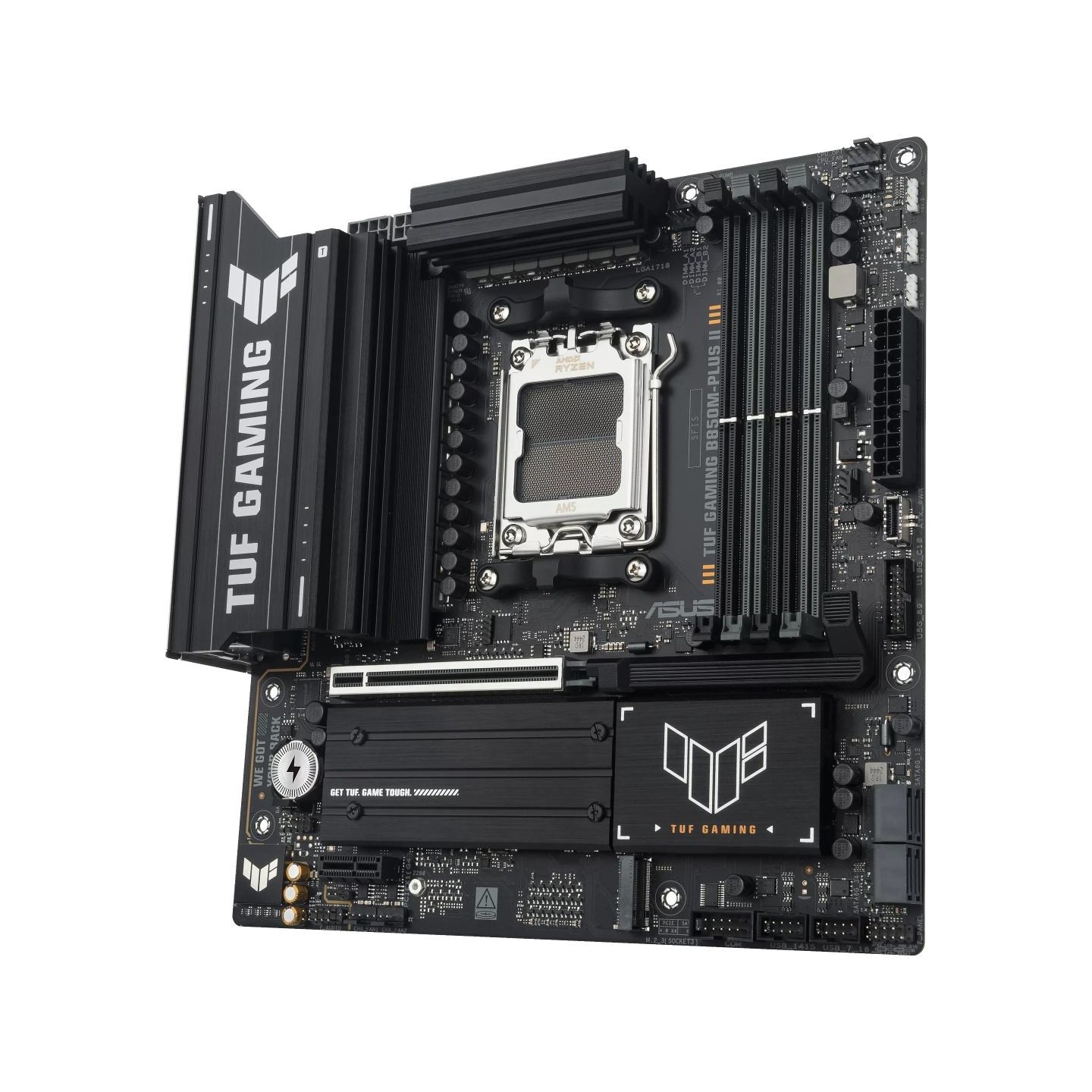 Asus TUF GAMING B850M-PLUS II | Processor family AMD | Processor socket AM5 | DDR5 | Supported hard disk drive interfaces SATA, 