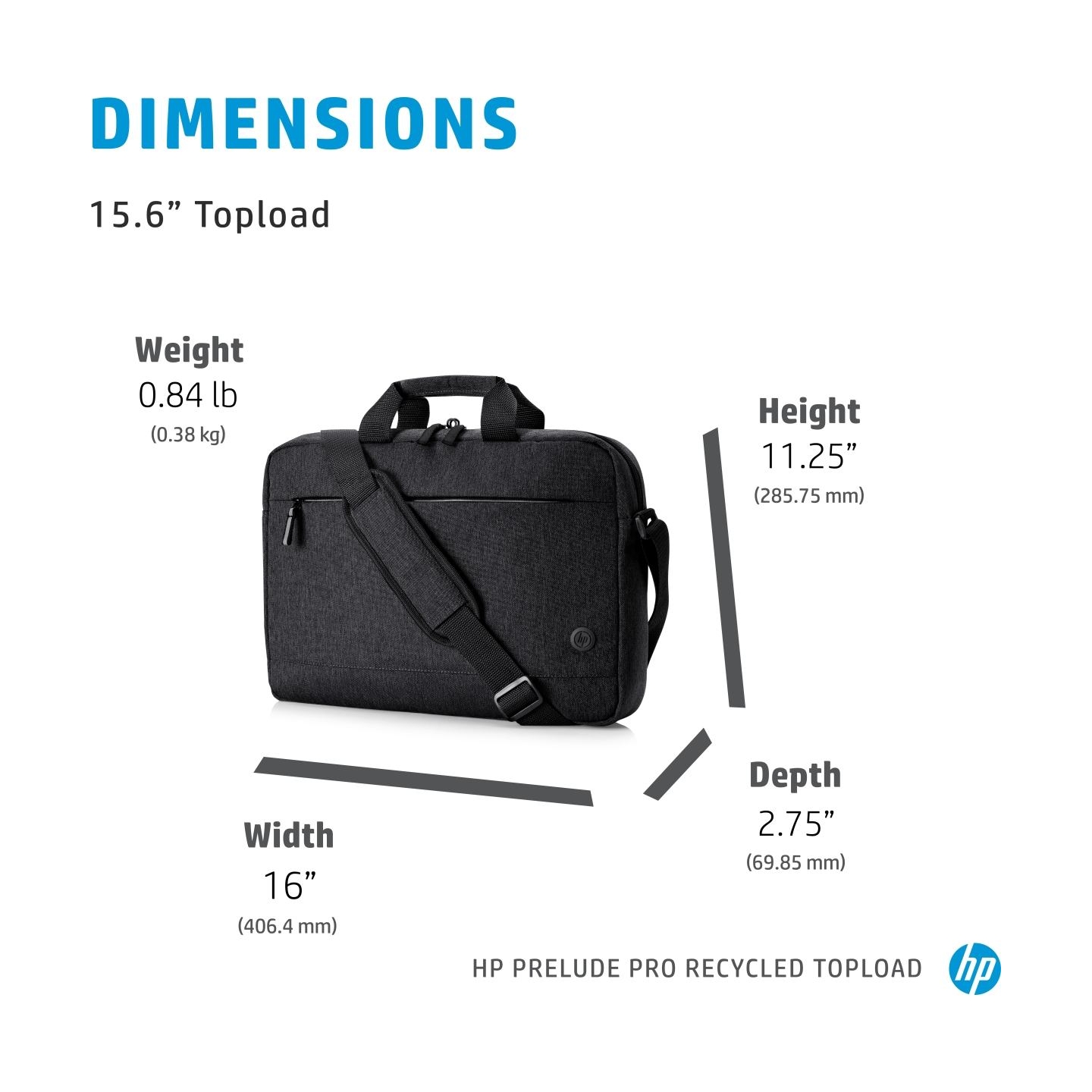 HP Prelude Pro 15.6 Recycled Top Load, Water Resistant, Cable pass-through - Dark Grey / 1X645AA