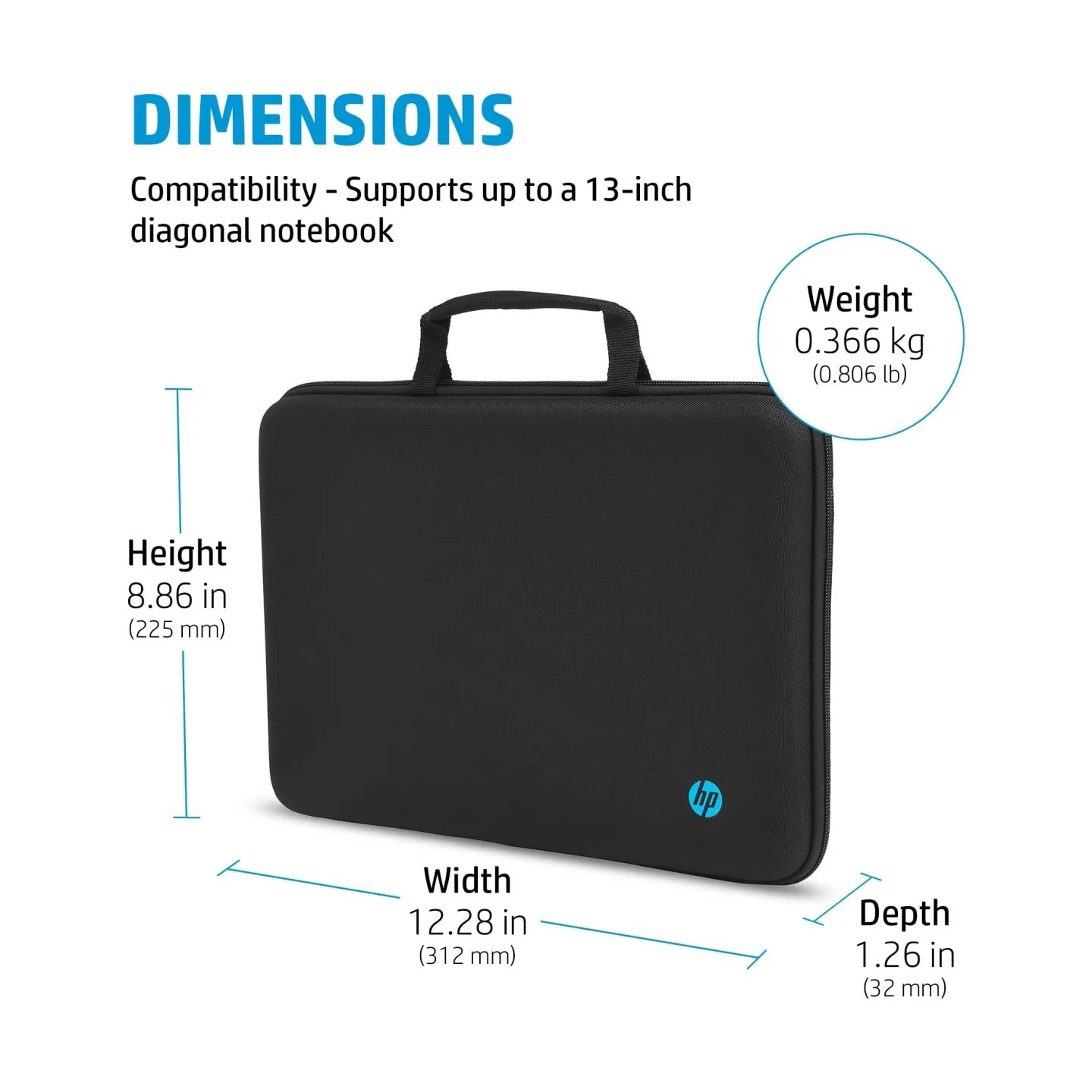 HP Mobility Rugged 11.6 Always On Top Load, Notebook Attachable - Black / 4U9G8AA