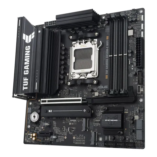 Asus TUF GAMING B850M-E WIFI | Processor family AMD | Processor socket AM5 | DDR5 | Supported hard disk drive interfaces SATA, M
