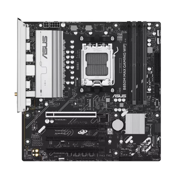Asus B850M MAX GAMING WIFI | Processor family AMD | Processor socket AM5 | DDR5 | Supported hard disk drive interfaces SATA, M.2