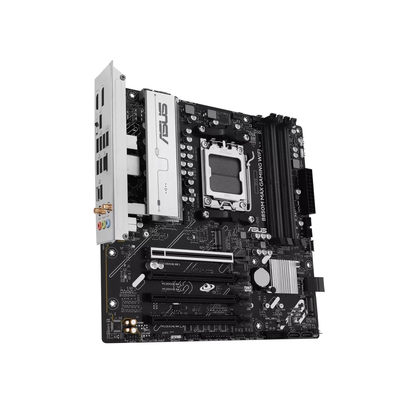 Asus B850M MAX GAMING WIFI | Processor family AMD | Processor socket AM5 | DDR5 | Supported hard disk drive interfaces SATA, M.2