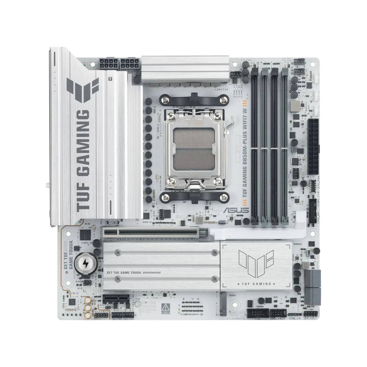 Asus TUF GAMING B850M-PLUS WIFI7 W | Processor family AMD | Processor socket AM5 | DDR5 | Supported hard disk drive interfaces S