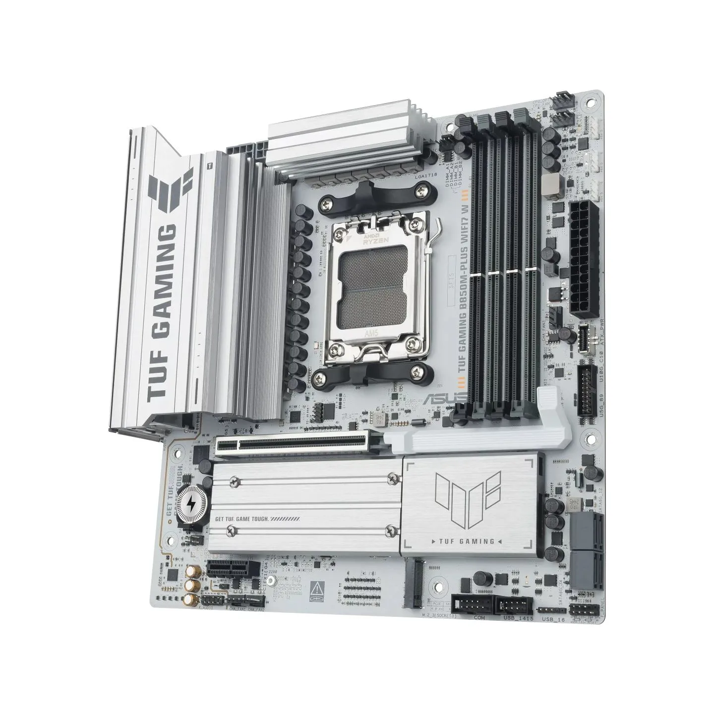 Asus TUF GAMING B850M-PLUS WIFI7 W | Processor family AMD | Processor socket AM5 | DDR5 | Supported hard disk drive interfaces S