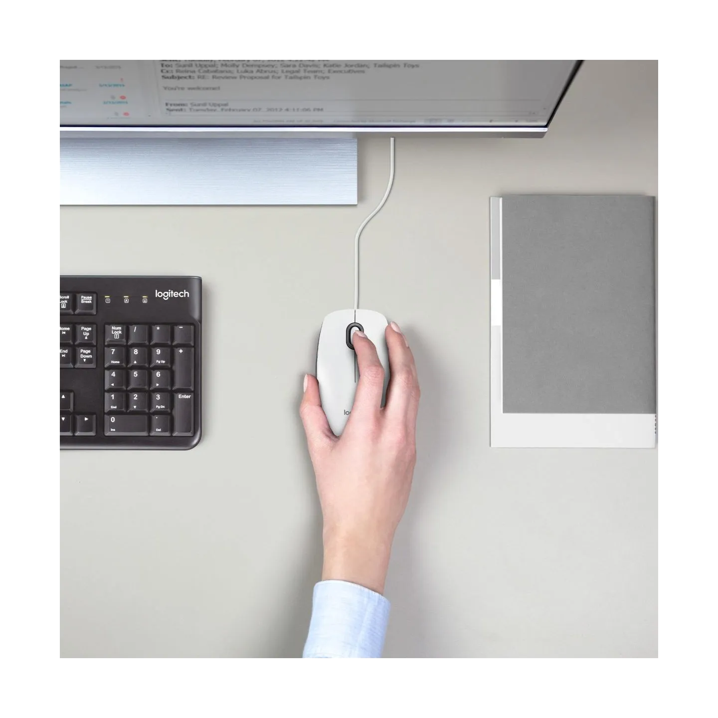 Logitech  Logitech Mouse M100 (910-006764), White / 910-006764