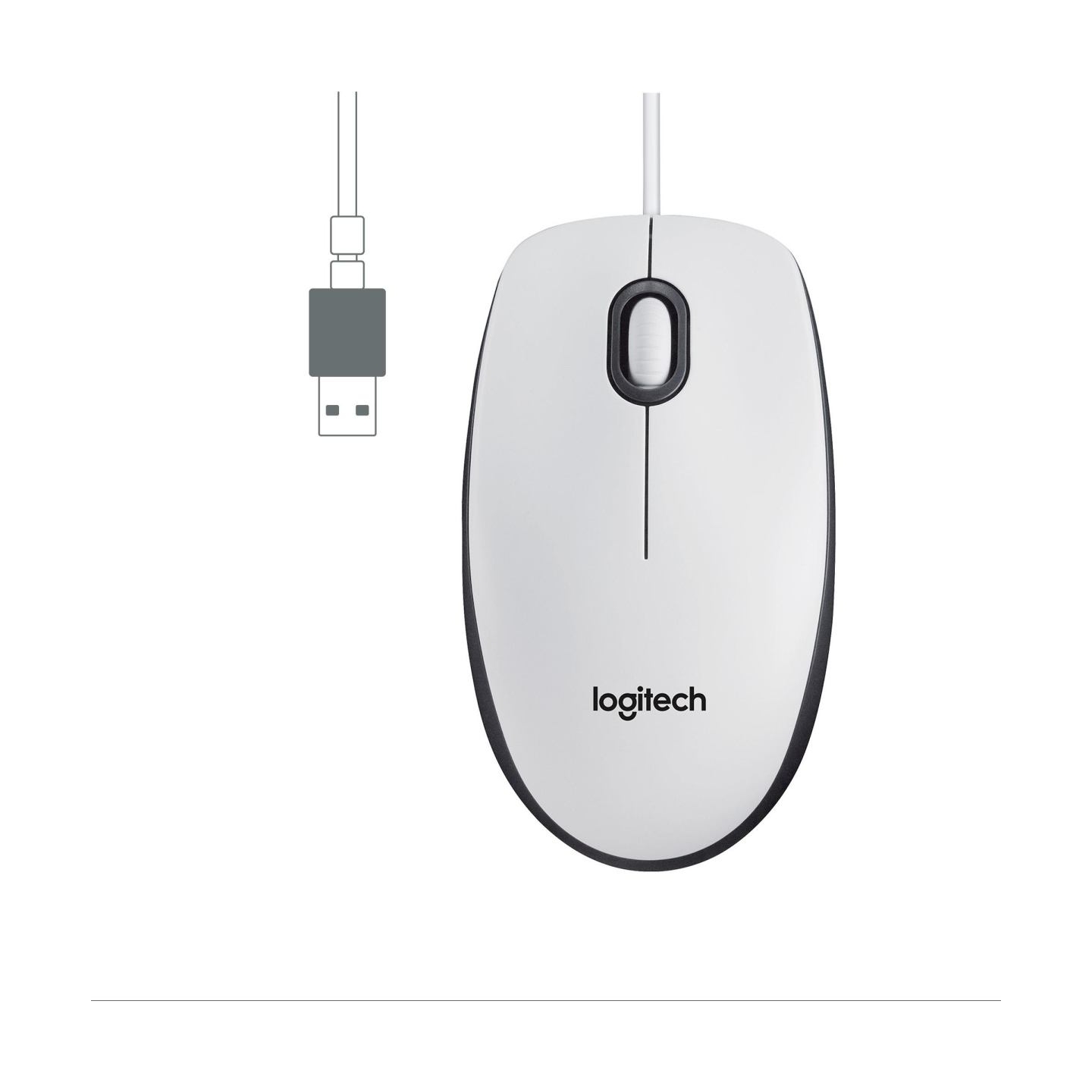 Logitech  Logitech Mouse M100 (910-006764), White / 910-006764