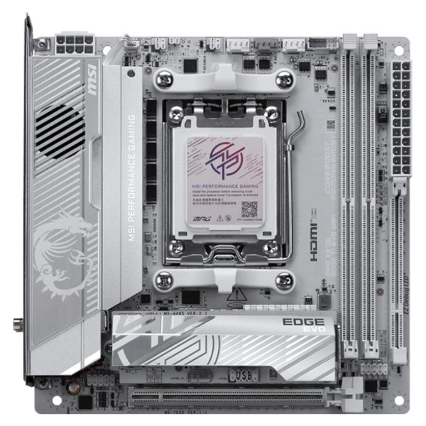 MSI MPG X870I EDGE TI EVO WIFI | Processor family AMD | Processor socket AM5 | DDR5 | Supported hard disk drive interfaces SATA,