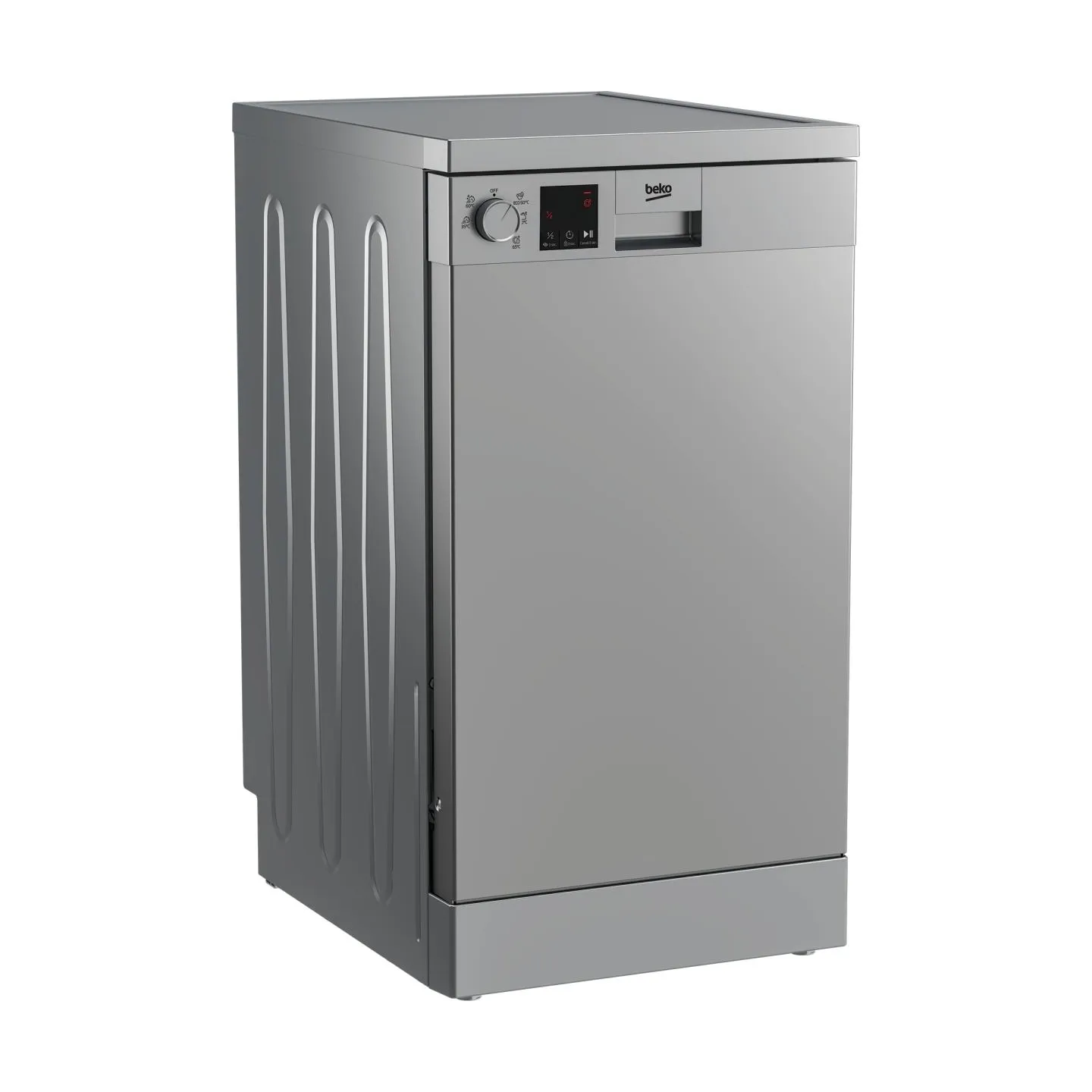 Beko Free standing Dishwasher DVS05024S, Energy class E (old A++), 45 cm, 5 programs, Silver / DVS05024S