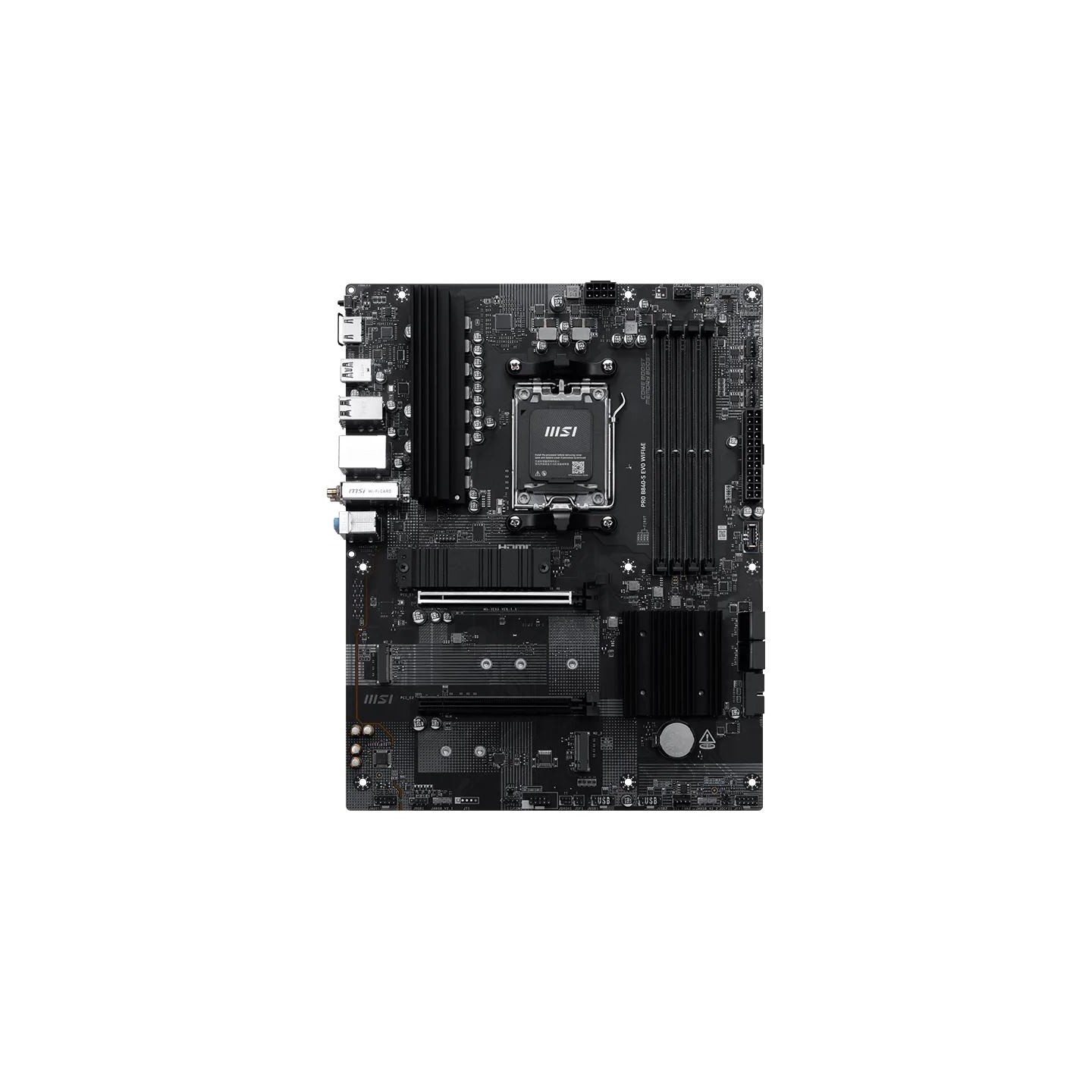 MSI PRO B840-S EVO WIFI6E | MSI Processor family AMD | Processor socket AM5 | Supported hard disk drive interfaces SATA, M.2 | N
