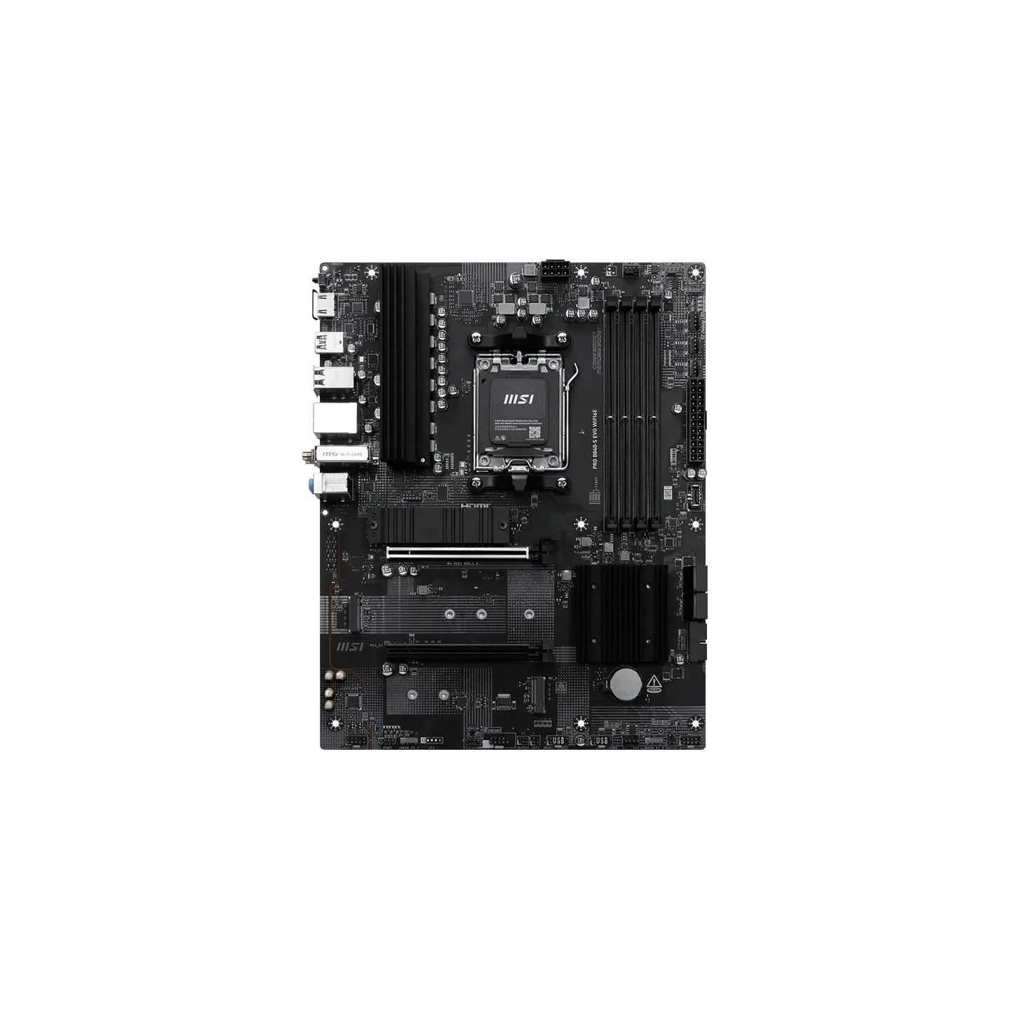 MSI PRO B840-S EVO WIFI6E | MSI Processor family AMD | Processor socket AM5 | Supported hard disk drive interfaces SATA, M.2 | N
