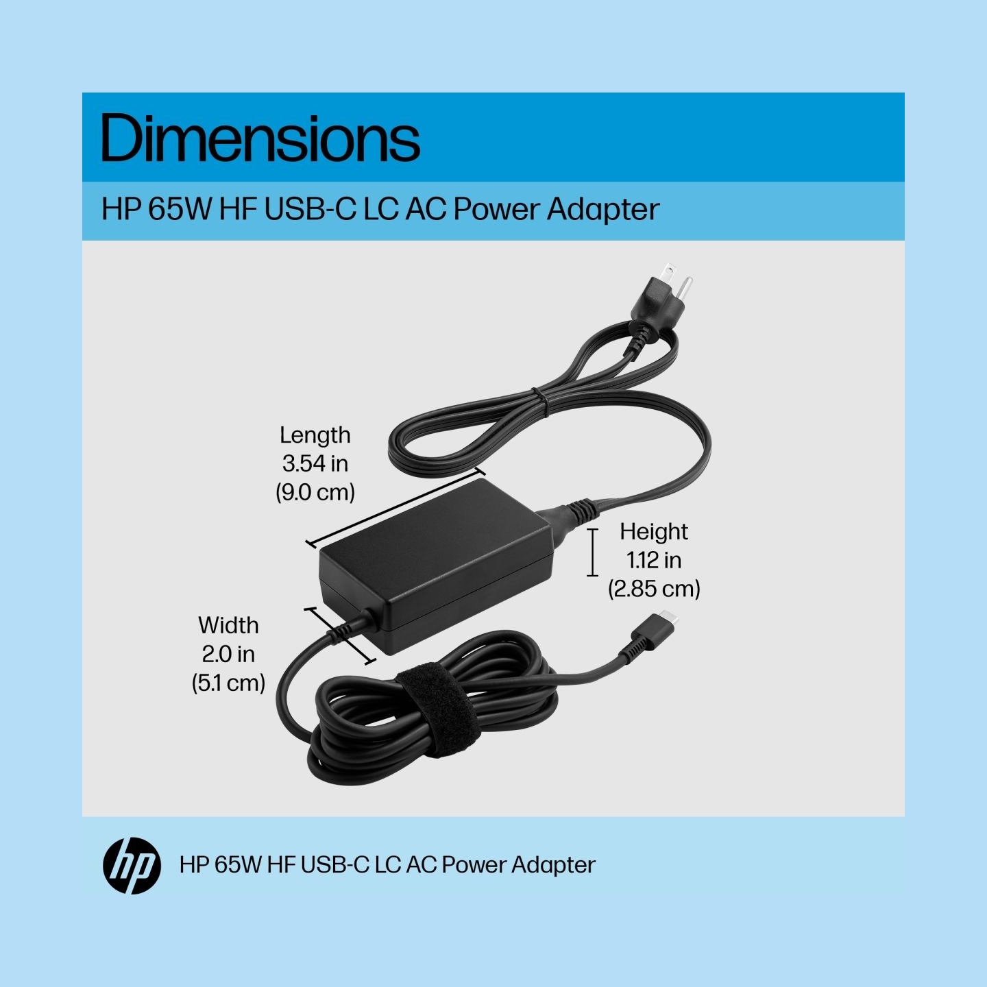 HP 65W USB-C AC LC Power Adapter Notebook Charger, Halogen Free / AJ7X5AA#ABB