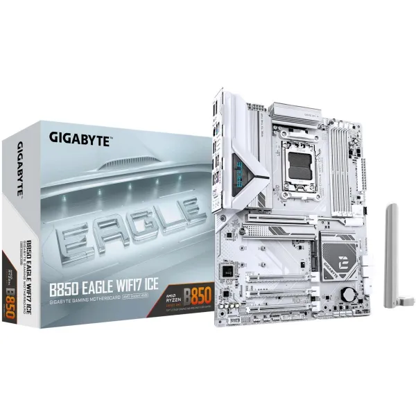 Gigabyte B850 EAGLE WF7 ICE | Processor family AMD | Processor socket AM5 | DDR5 | Supported hard disk drive interfaces SATA, M.