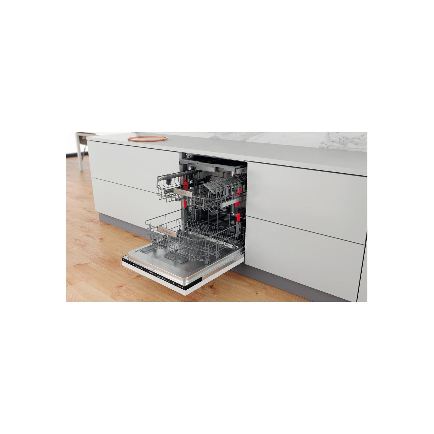Whirlpool Built-In Dishwasher WIO 3P33 PL, Energy class D, Width 60 cm, Natural Dry, Third basket, 10 programs / WIO3P33PL