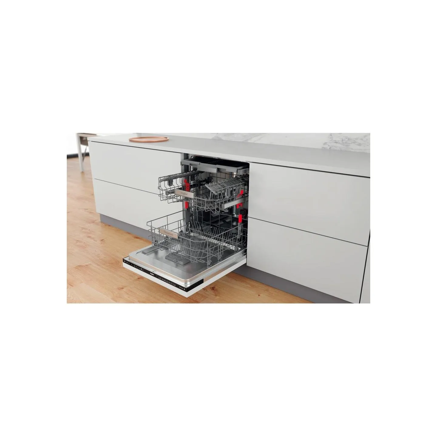 Whirlpool Built-In Dishwasher WIO 3P33 PL, Energy class D, Width 60 cm, Natural Dry, Third basket, 10 programs / WIO3P33PL