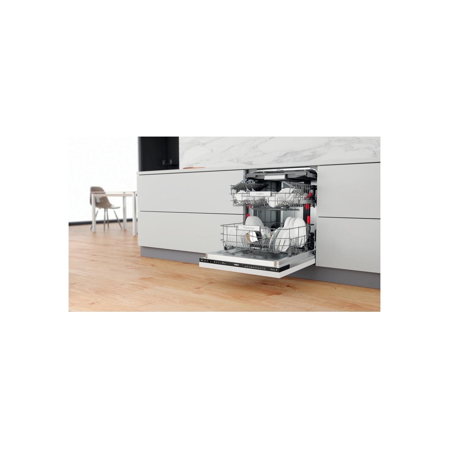 Whirlpool Built-In Dishwasher WIO 3P33 PL, Energy class D, Width 60 cm, Natural Dry, Third basket, 10 programs / WIO3P33PL