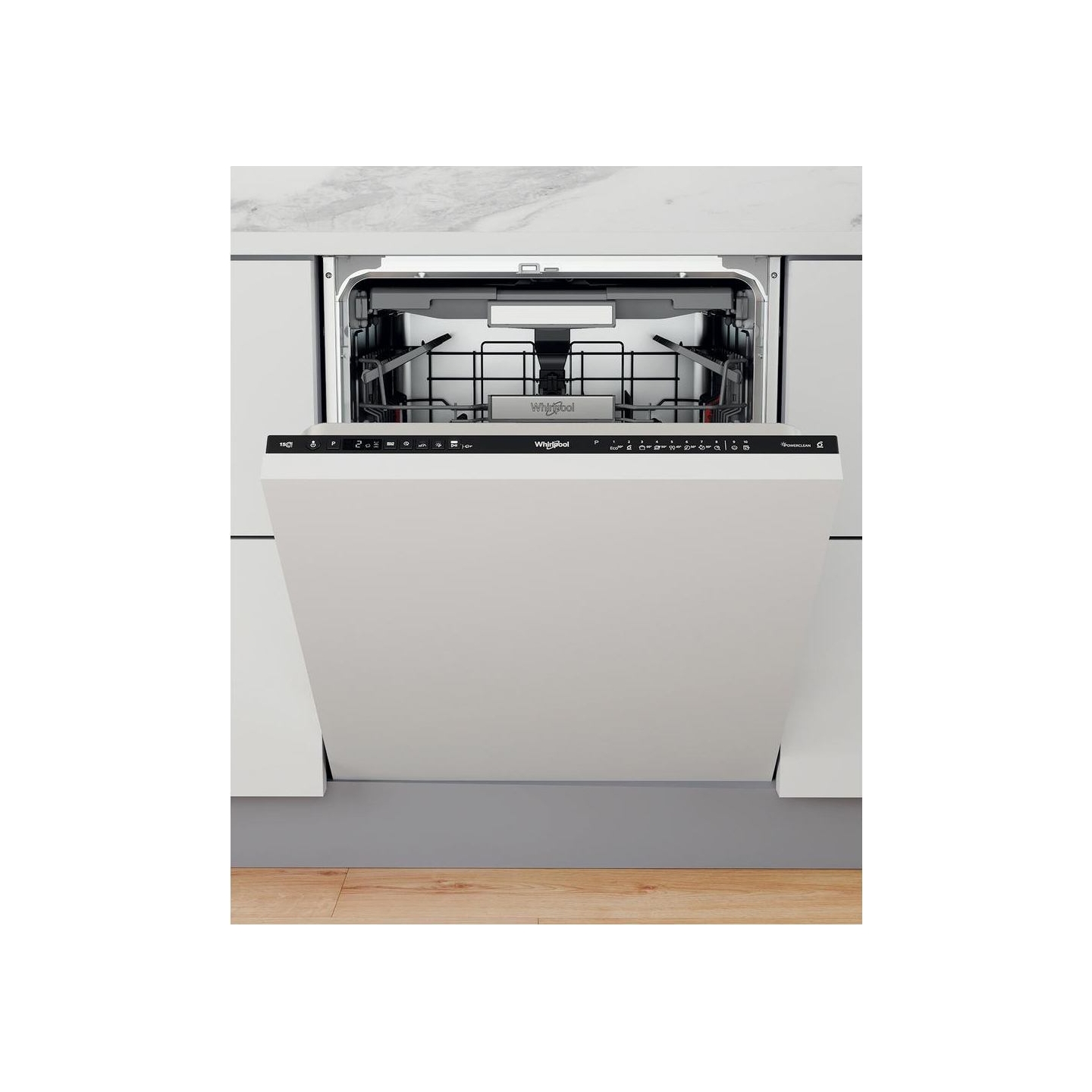 Whirlpool Built-In Dishwasher WIO 3P33 PL, Energy class D, Width 60 cm, Natural Dry, Third basket, 10 programs / WIO3P33PL