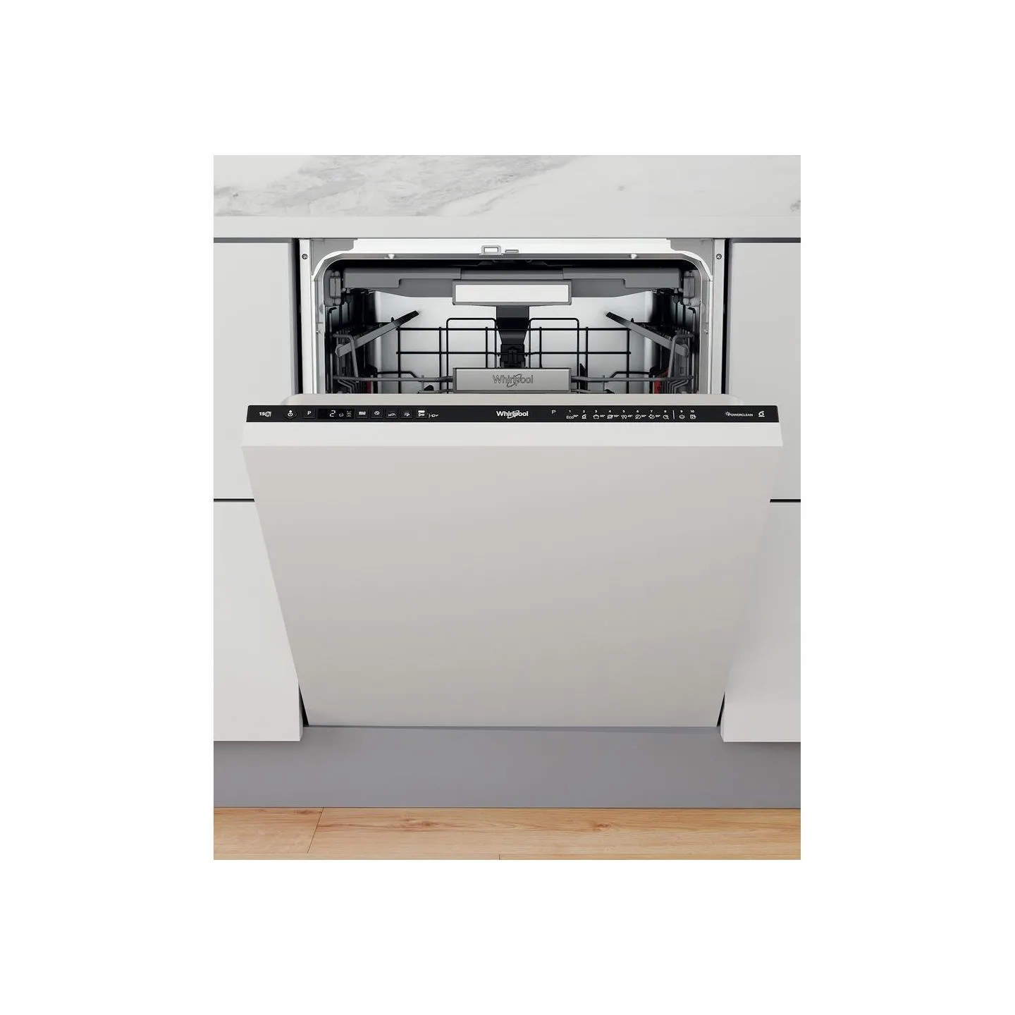Whirlpool Built-In Dishwasher WIO 3P33 PL, Energy class D, Width 60 cm, Natural Dry, Third basket, 10 programs / WIO3P33PL