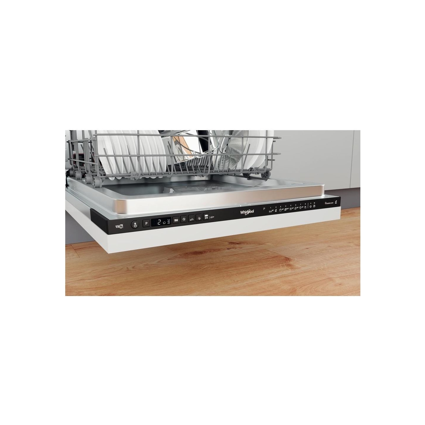 Whirlpool Built-In Dishwasher WIO 3P33 PL, Energy class D, Width 60 cm, Natural Dry, Third basket, 10 programs / WIO3P33PL