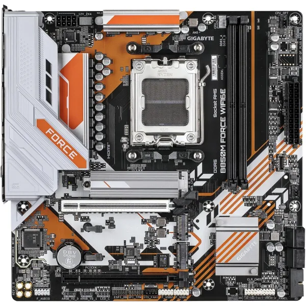 Gigabyte B850M FORCE WIFI6E (rev. 1.0) | Processor family AMD | Processor socket AM5 | DDR5 | Supported hard disk drive interfac
