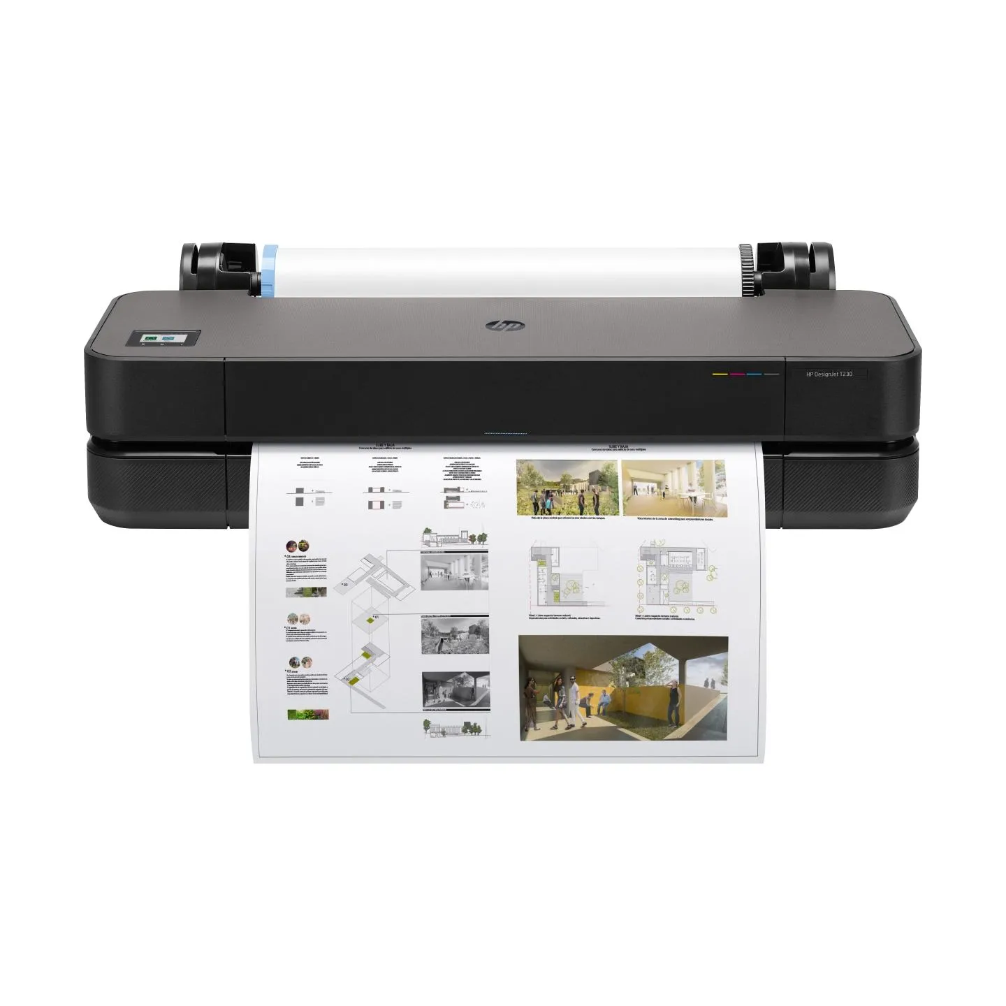 HP DesignJet T230 Printer/Plotter 2025 edition - 24" Roll/A4,A3,A2,A1 Color Ink, Sheet Feeder, Auto Horizontal Cutter, LAN, WiFi