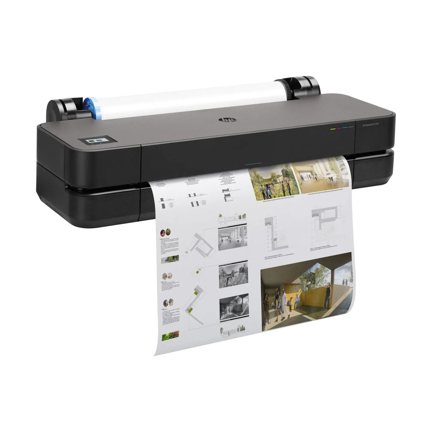 HP DesignJet T230 Printer/Plotter 2025 edition - 24" Roll/A4,A3,A2,A1 Color Ink, Sheet Feeder, Auto Horizontal Cutter, LAN, WiFi
