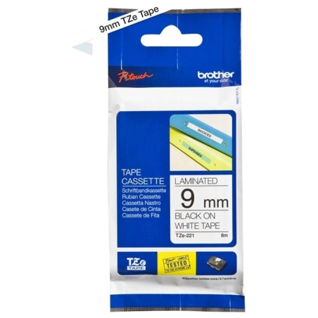Brother TZE221 tape black/white 9mm 8m