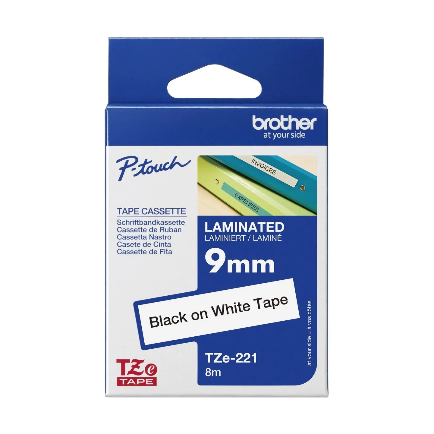 Brother TZE221 tape black/white 9mm 8m