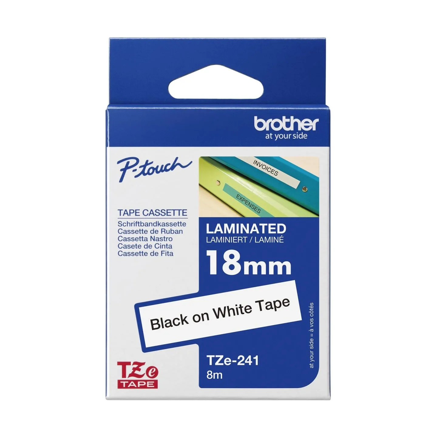Brother TZE241 tape black/white 18mm 8m