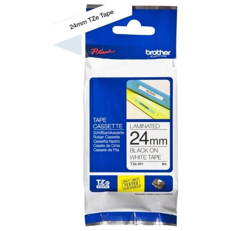 Brother TZE251 tape black/white 24mm 8m