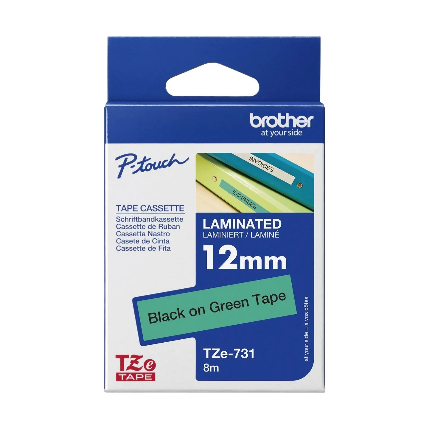 Brother TZE731 tape black/green 12mm 8m