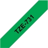 Brother TZE731 tape black/green 12mm 8m