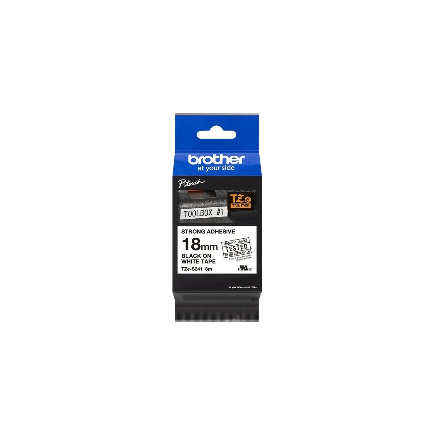 Brother TZES241 18 BLACK ON WHITE STR. A