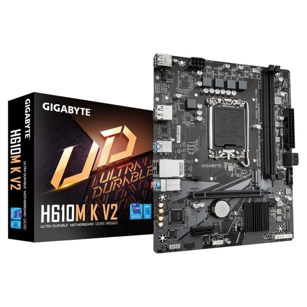 Gigabyte H610M K V2 | Processor family Intel | Processor socket LGA1700 | DDR5 | Supported hard disk drive interfaces M.2, SATA 