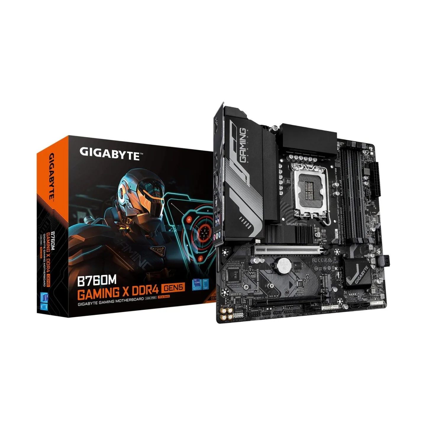 Gigabyte Mainboard|GIGABYTE|Intel B760|LGA 1700|micro ATX|RAM DDR4-SDRAM|4xSlots|2xNumber of M.2 (M) slots|B760MGXDDR4GEN5