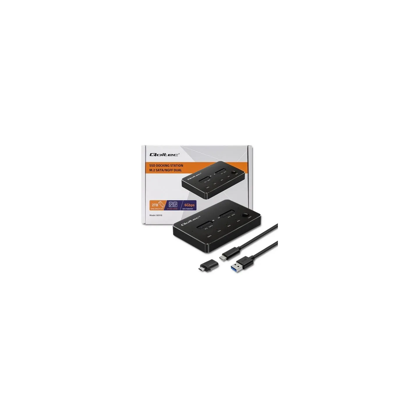 Qoltec 50310 Drive docking station