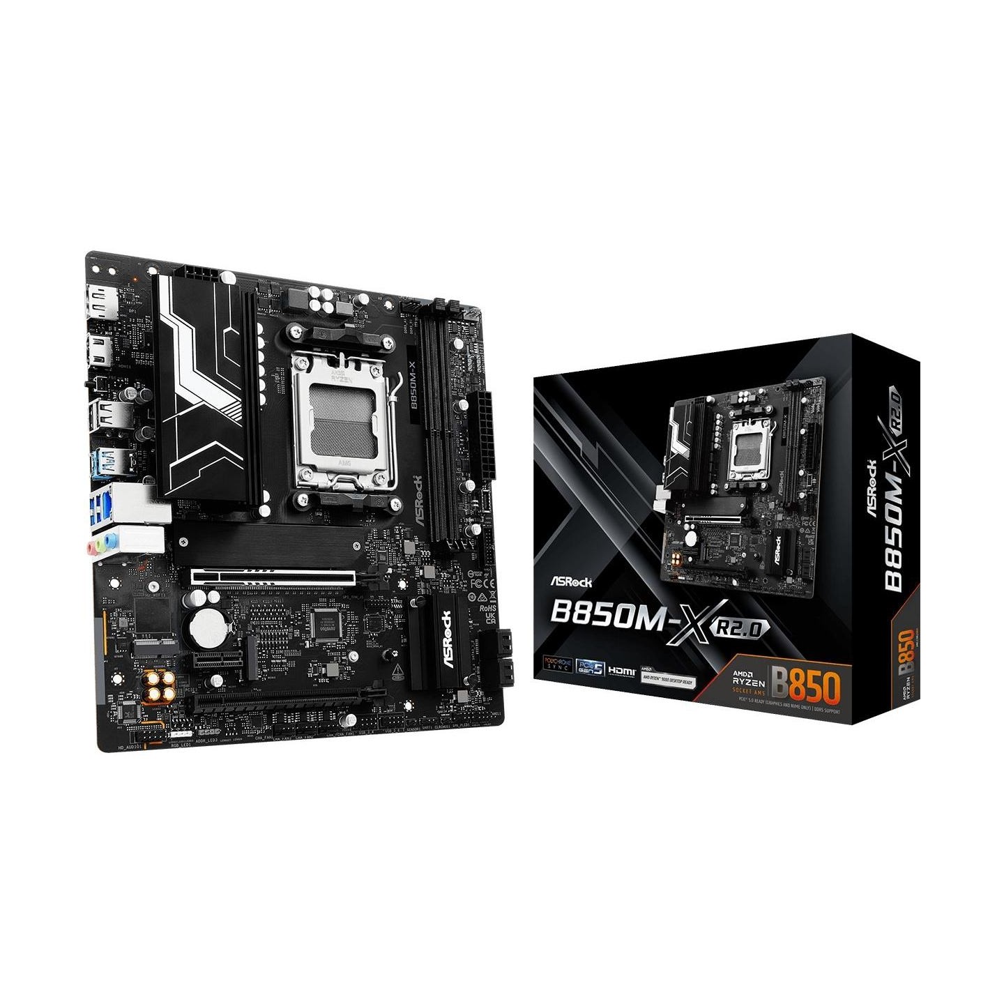 Asrock Motherboard B850M-X R2.0 AM5 2DDR5 M.2 USBC mATX
