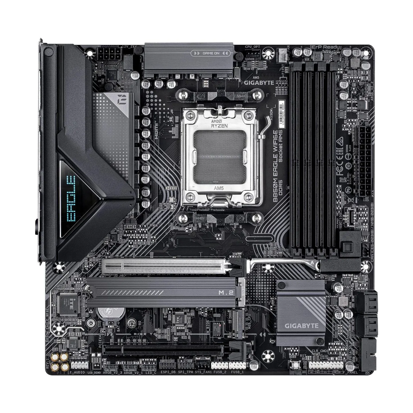 Gigabyte B850M EAGLE WF6E | Processor family AMD | Processor socket AM5 | DDR5 | Supported hard disk drive interfaces SATA, M.2 