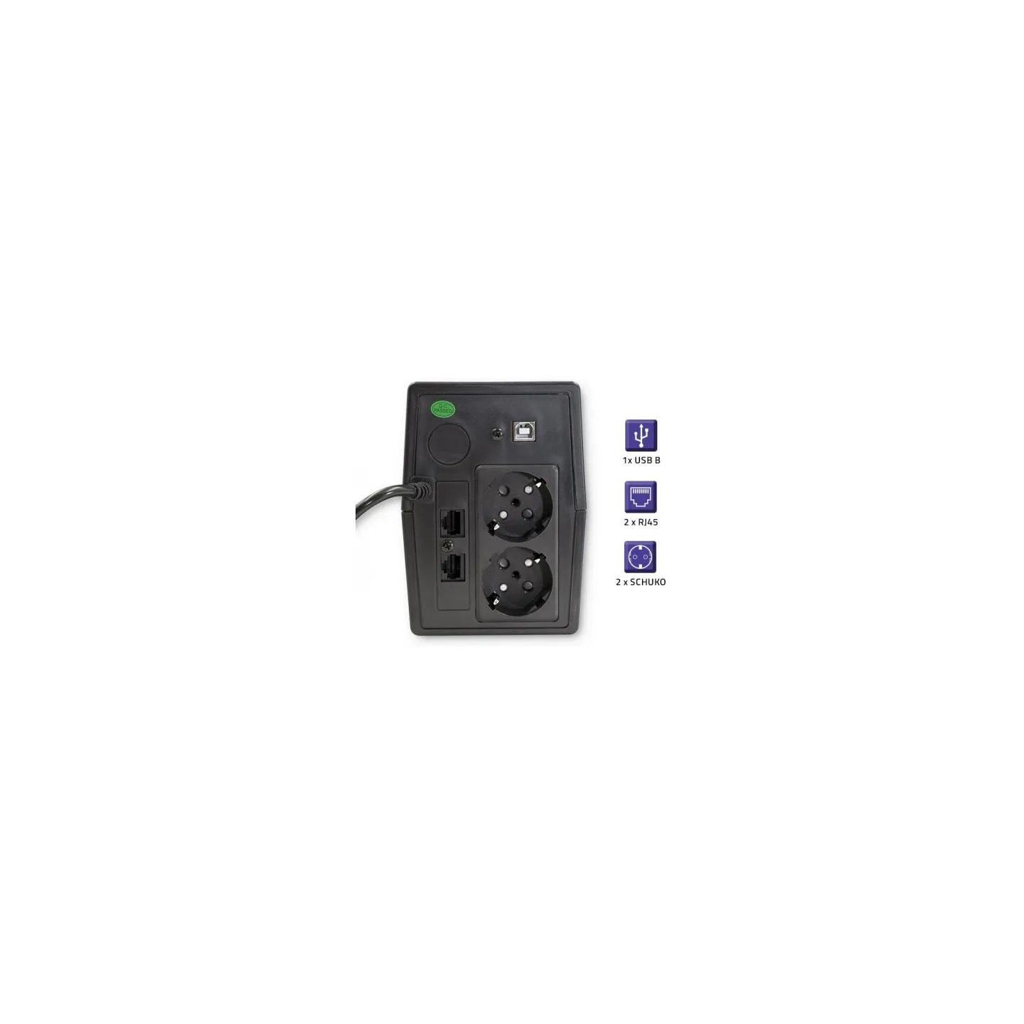 Qoltec 53978 UPS Monolith 650VA 360W LCD
