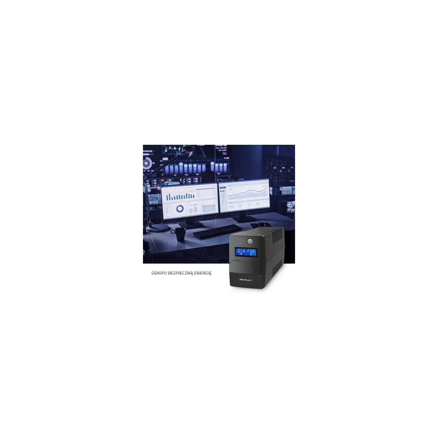 Qoltec 53980 UPS Monolith 1000VA 600W
