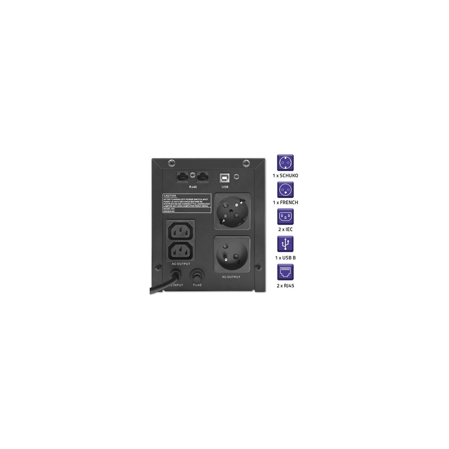 Qoltec 53771 UPS 2000VA 1200W LCD