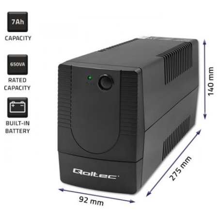 Qoltec 53772 UPS 650VA 360W
