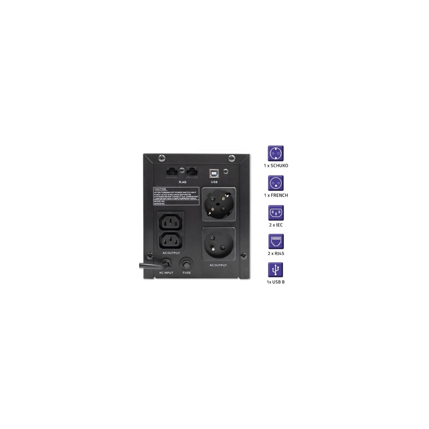 Qoltec 53777 UPS 2000VA 1200W