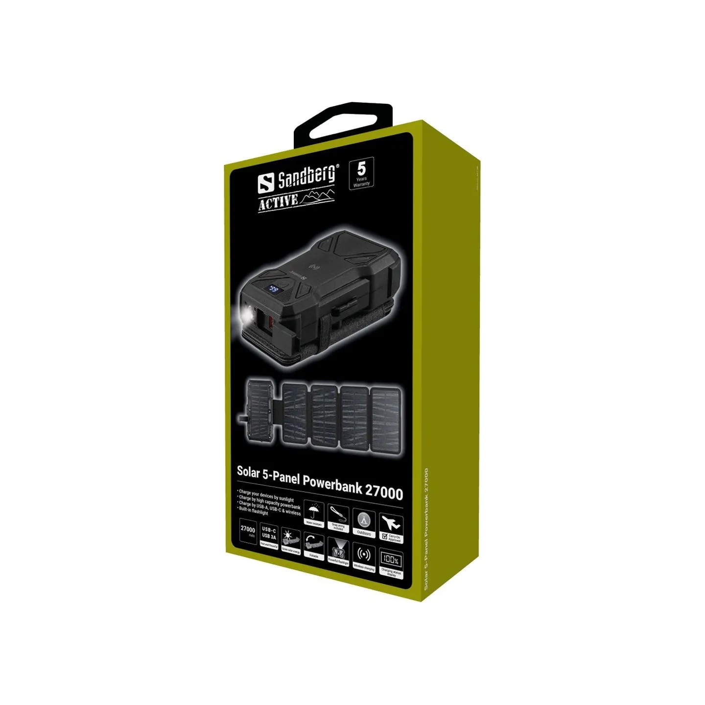 Sandberg Solar 5-Panel Powerbank 27000