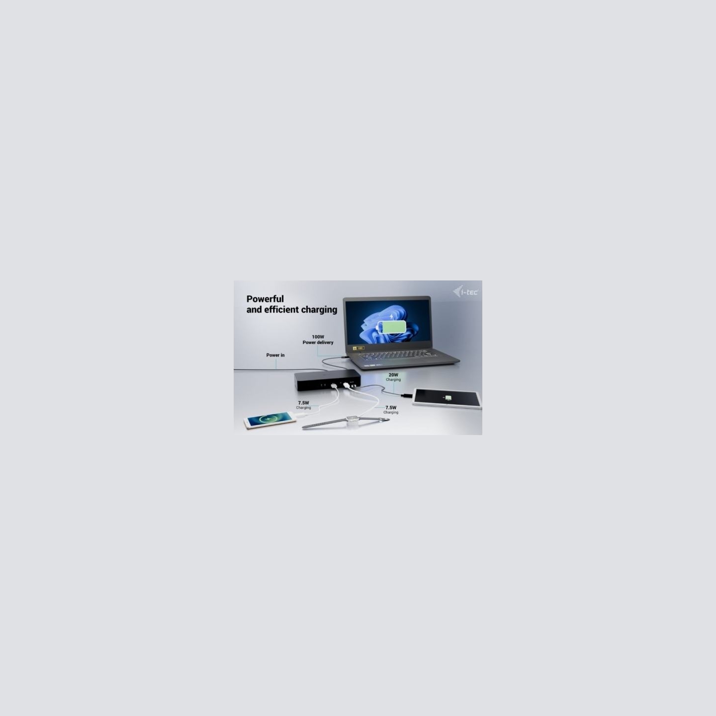 I-Tec USB-C/A Intelligent Dual DS+PD100W