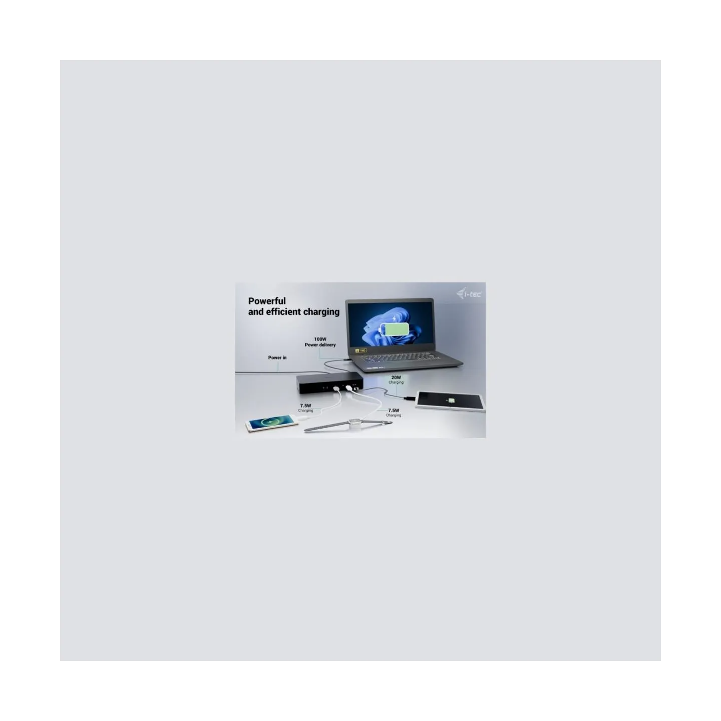 I-Tec USB-C/A Intelligent Dual DS+PD100W