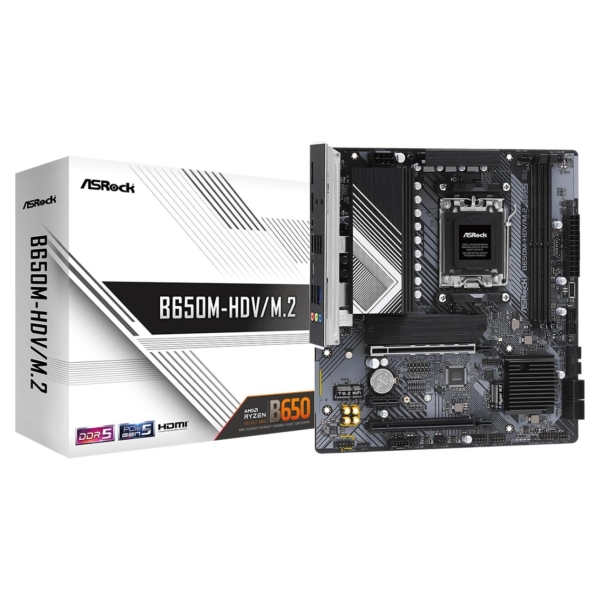 Asrock Mainboard|ASROCK|AMD B650|SAM5|Micro-ATX|Memory DDR5|Memory slots 2|1xPCI-Express 4.0 1x|2xPCI-Express 4.0 16x|1xM.2|1xHD
